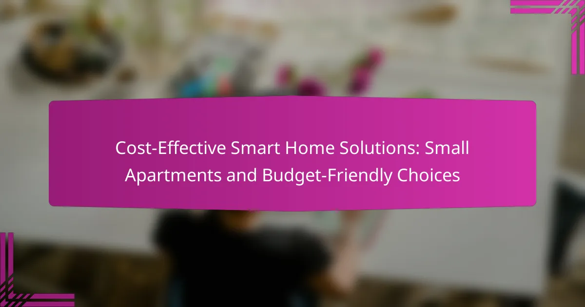 Cost-Effective Smart Home Solutions: Small Apartments and Budget-Friendly Choices