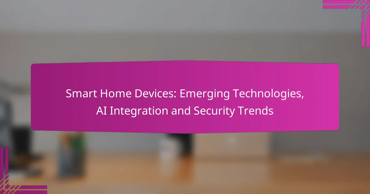 Smart Home Devices: Emerging Technologies, AI Integration and Security Trends