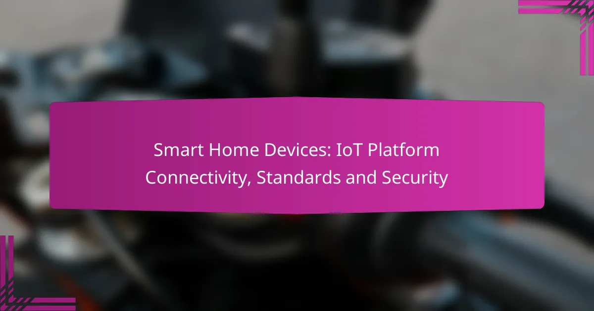 Smart Home Devices: IoT Platform Connectivity, Standards and Security