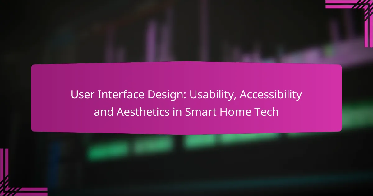User Interface Design: Usability, Accessibility and Aesthetics in Smart Home Tech