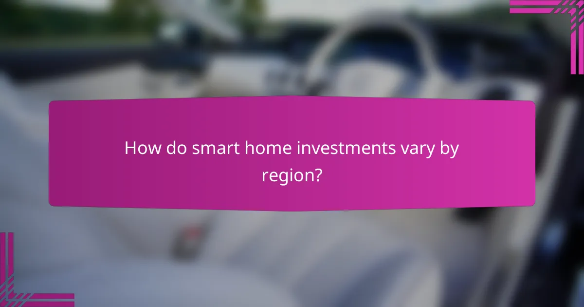 How do smart home investments vary by region?