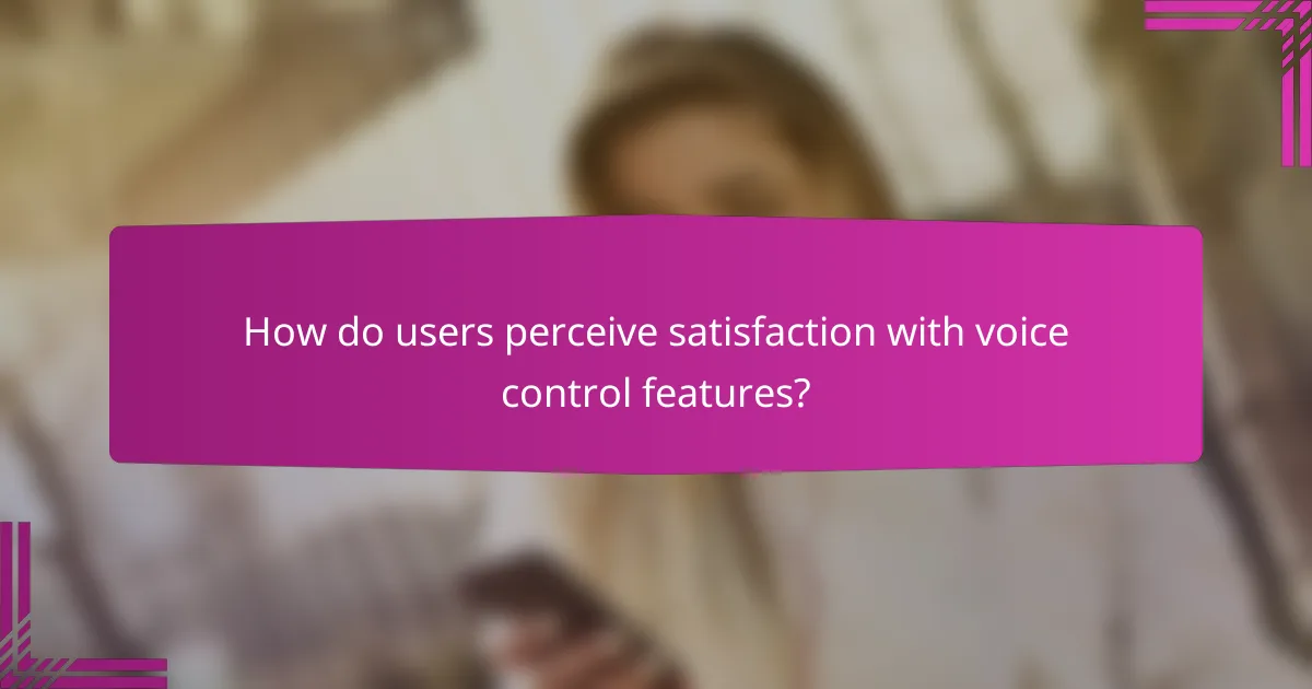 How do users perceive satisfaction with voice control features?