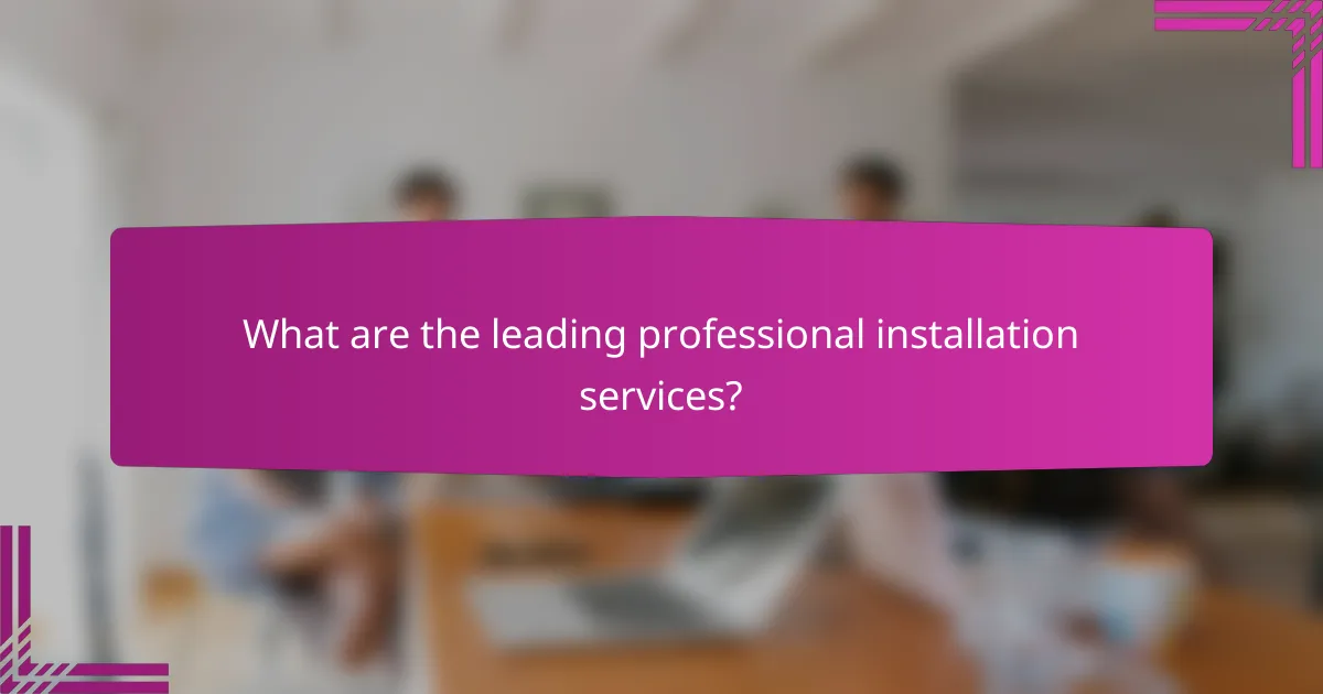 What are the leading professional installation services?